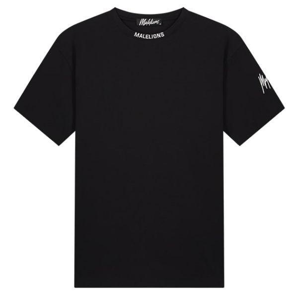 Malelions Collar T-shirt Zwart