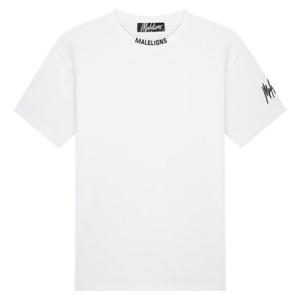 Malelions Collar T-shirt Wit
