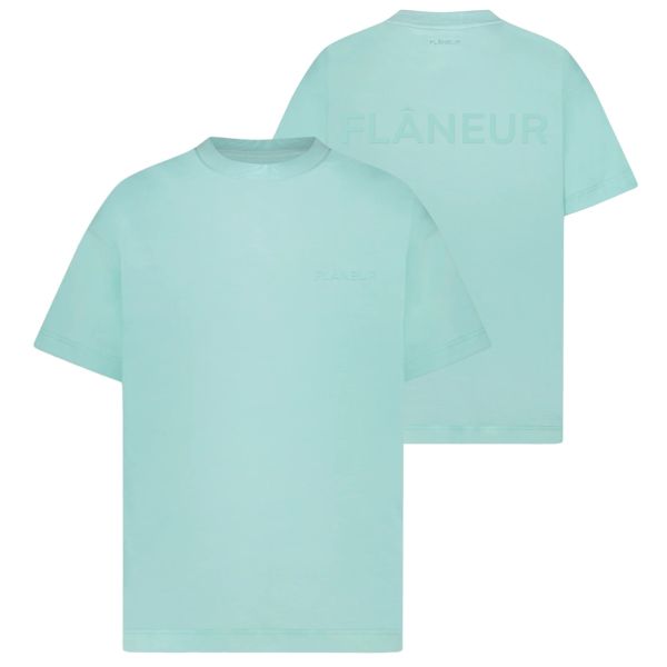 Flâneur Tonal Logo T-shirt Blauw