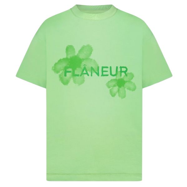 Flâneur Floral Watercolor T-shirt Groen