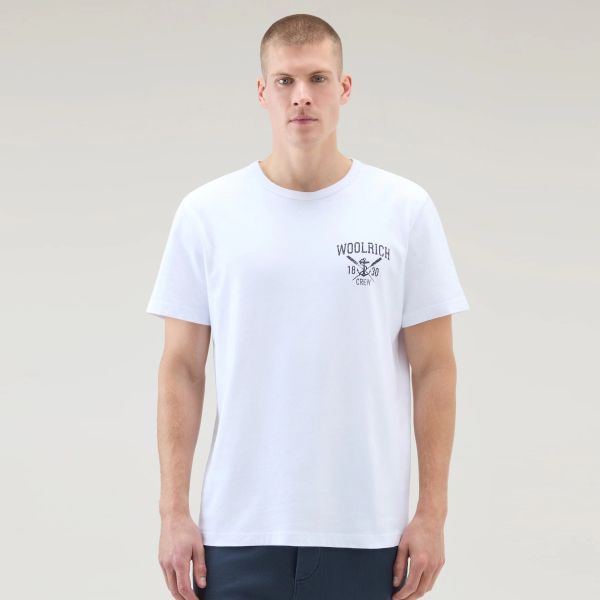 Woolrich Navy Logo T-shirt Wit