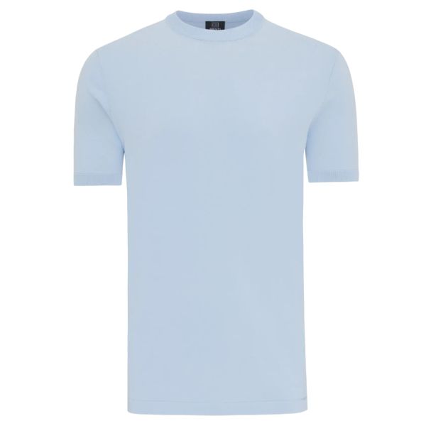 Genti Round T-shirt Licht Blauw