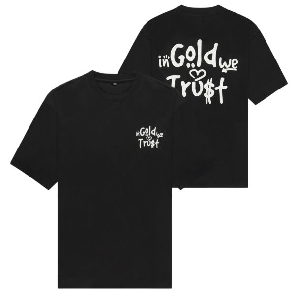 In Gold We Trust The Uni T T-shirt Zwart