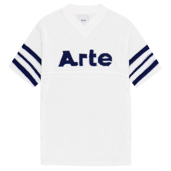 Arte Antwerp Shane Knit Stripe Oversized T-shirt Wit