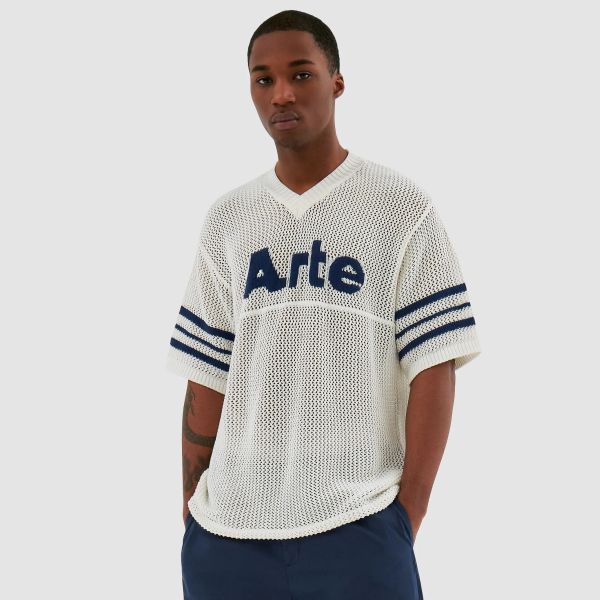 Arte Antwerp Shane Knit Stripe Oversized T-shirt Wit