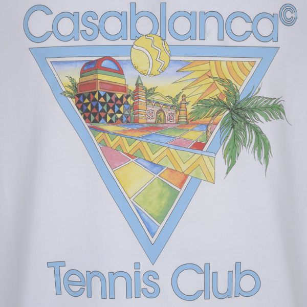 Casablanca Afro Cubism Tennis Club T-shirt Wit