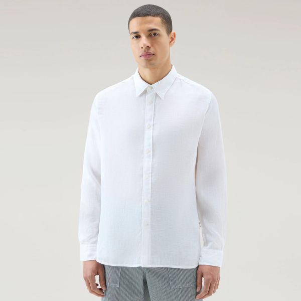 Woolrich Linen Overhemd Wit