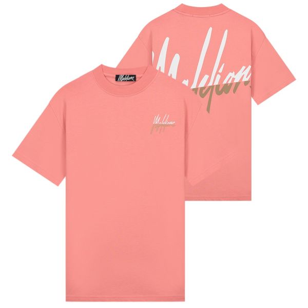 Malelions Split T-shirt Coral