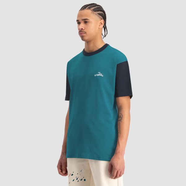 The New Originals Workman Embroidered T-shirt Spruced Up/Licht Blauw