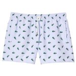 Lacoste Crocodile Print Zwembroek Licht Blauw