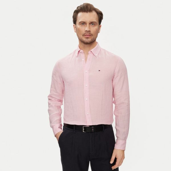 Tommy Hilfiger Pigment Dyed Solid Overhemd Roze