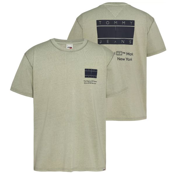 Tommy Jeans Essential CB Flag T-shirt Licht Groen