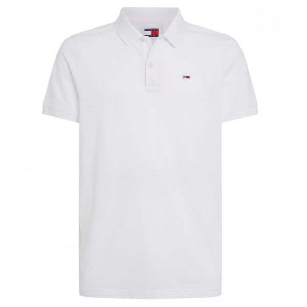 Tommy Jeans Slim Placket Polo Wit