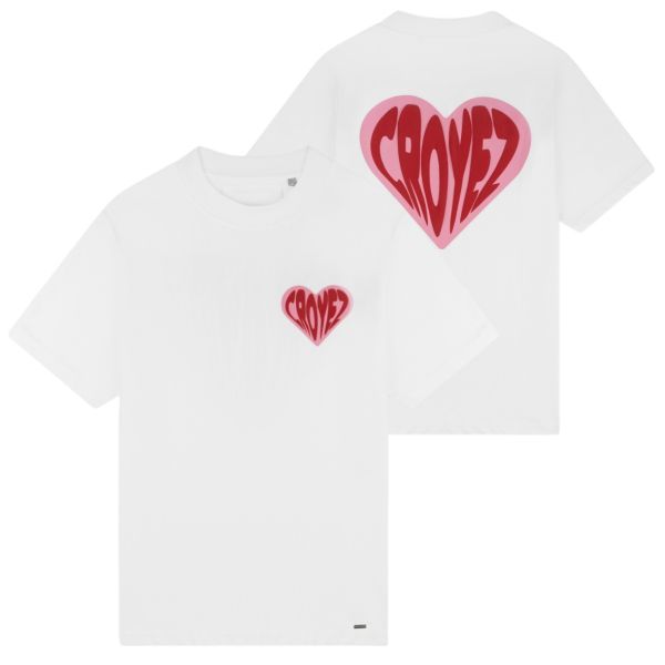 Croyez Puffed Heart T-shirt Wit