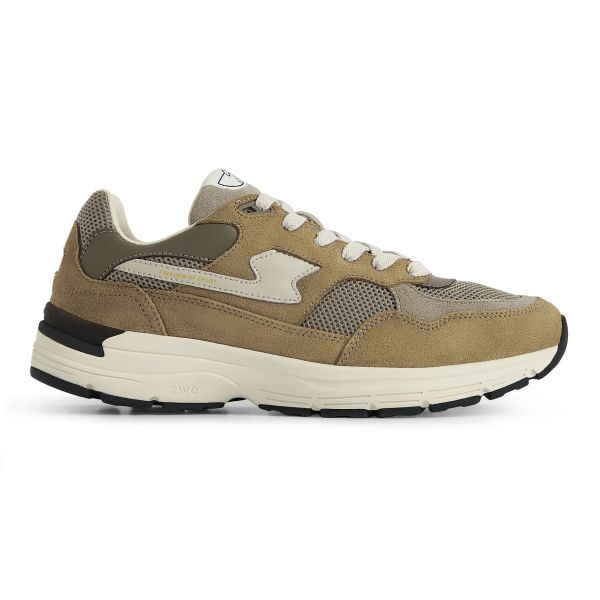 Stepney Workers Club Amiel S-Strike Suede Mix Sneaker Bruin