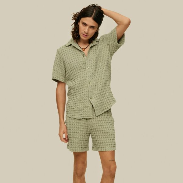 OAS Cuba Waffle Overhemd Groen
