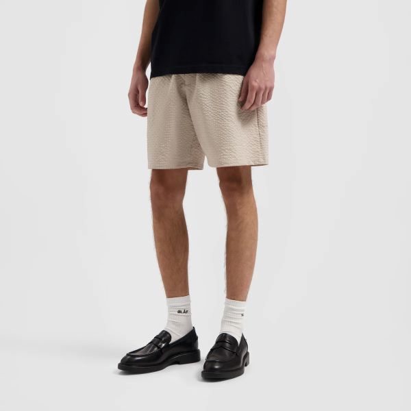 Olaf Seersucker Korte Broek Beige