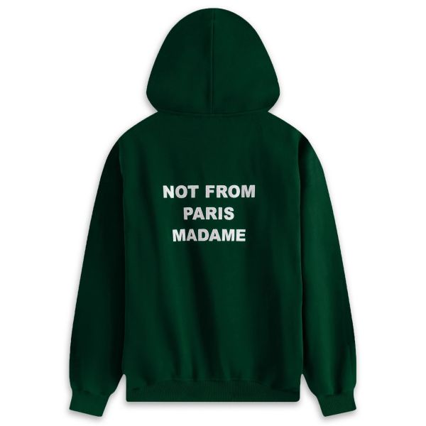 Drôle De Monsieur Slogan Hoodie Donker Groen