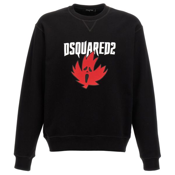 Dsquared2 Ghost Maple Leaf Sweater Zwart
