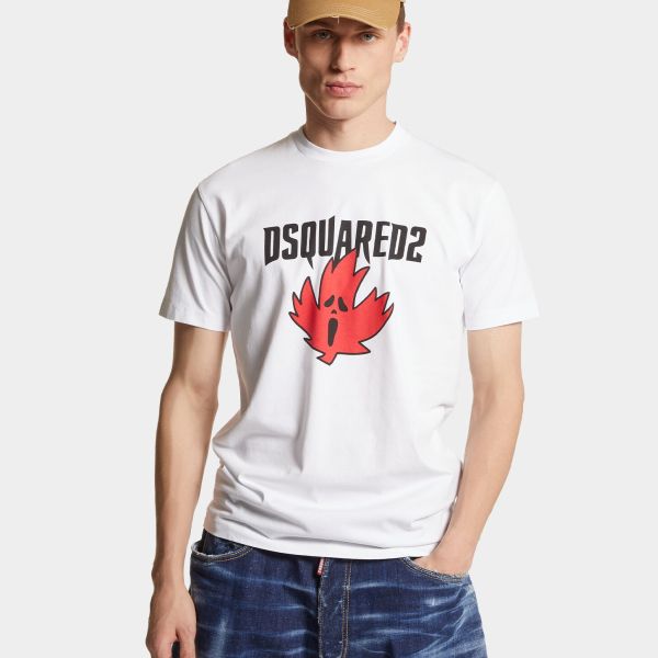 Dsquared2 Ghost Maple Leaf T-shirt Wit