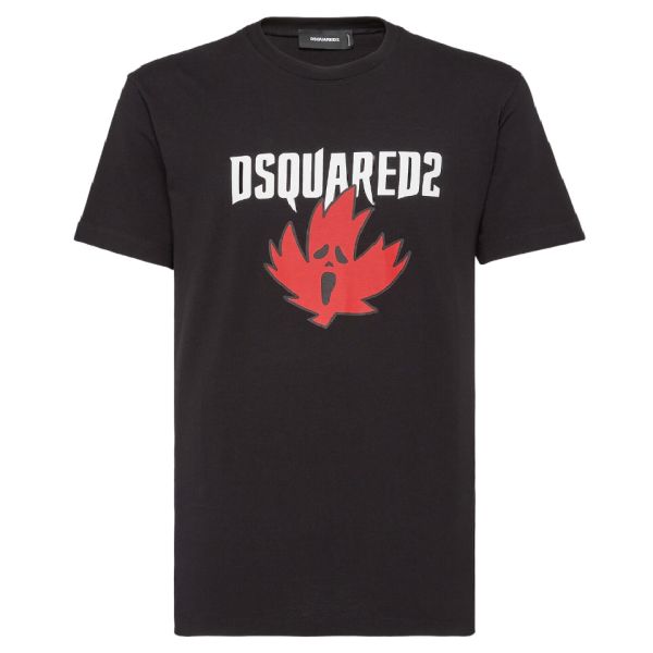 Dsquared2 Ghost Maple Leaf T-shirt Zwart
