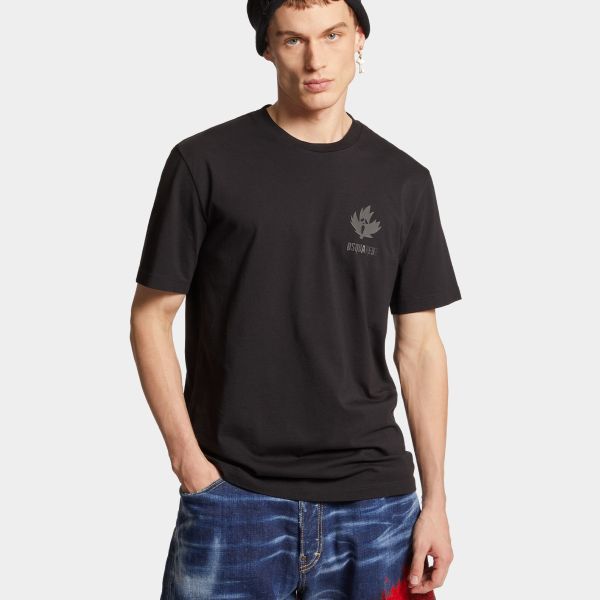 Dsquared2 Gummy Maple Leaf T-shirt Zwart