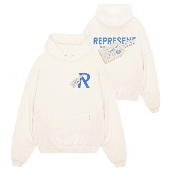 Represent Luggage Tag Hoodie Off White
