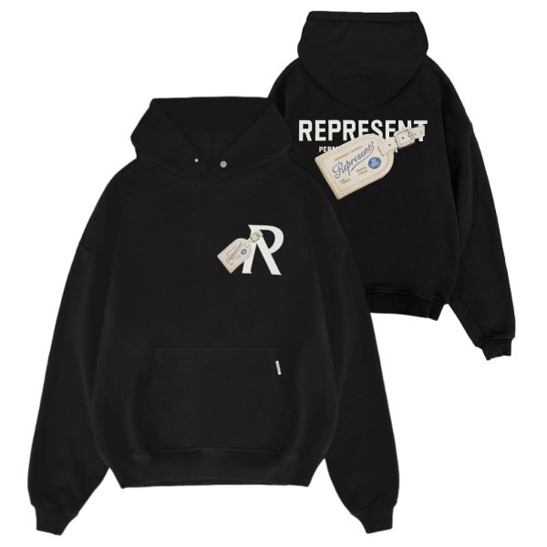 Represent Luggage Tag Hoodie Zwart