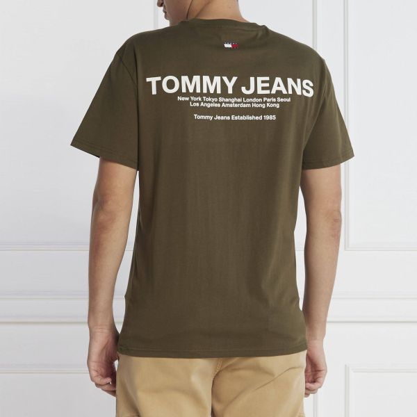 Tommy Jeans Classic Linear Back T-shirt Donker Groen