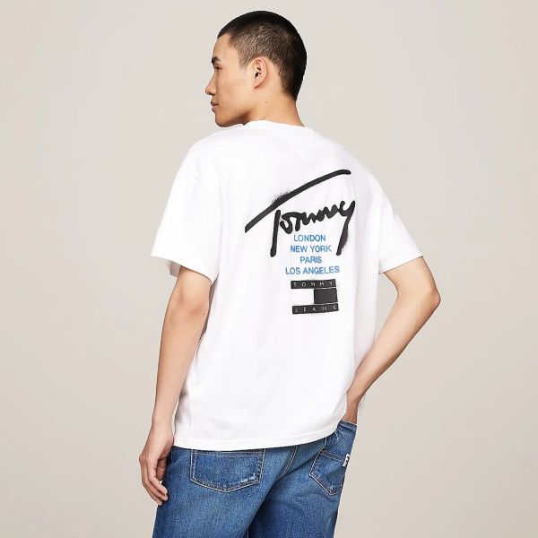 Tommy Jeans Graffiti Signature T-shirt Wit