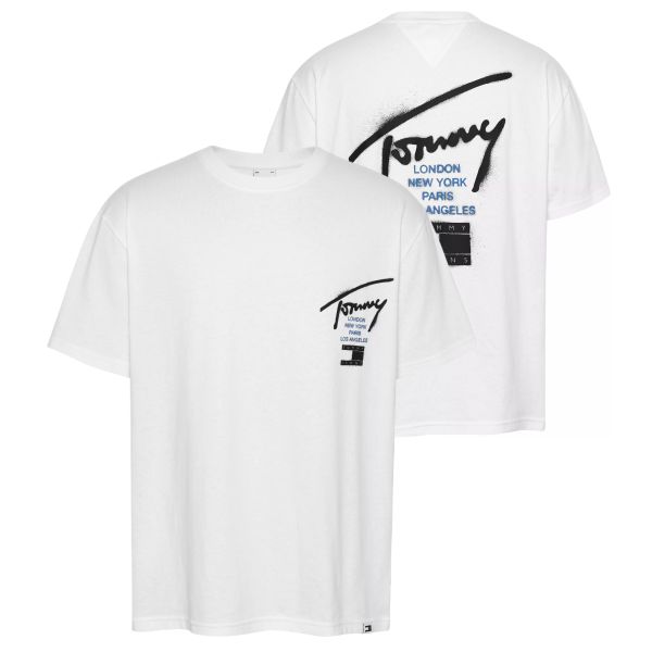 Tommy Jeans Graffiti Signature T-shirt Wit