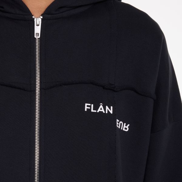 Flâneur Cut & Sew Zip-Up Vest Zwart