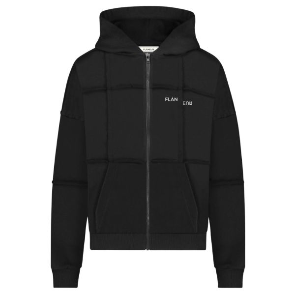 Flâneur Cut & Sew Zip-Up Vest Zwart