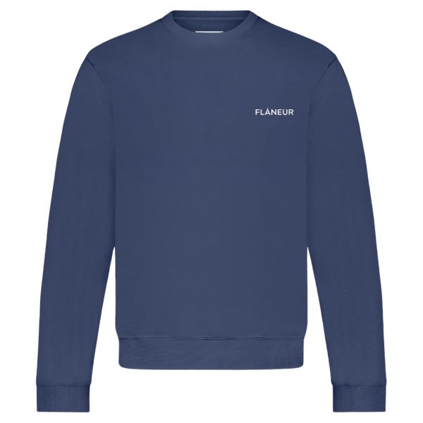 Flâneur Essential Logo Sweater Donker Blauw