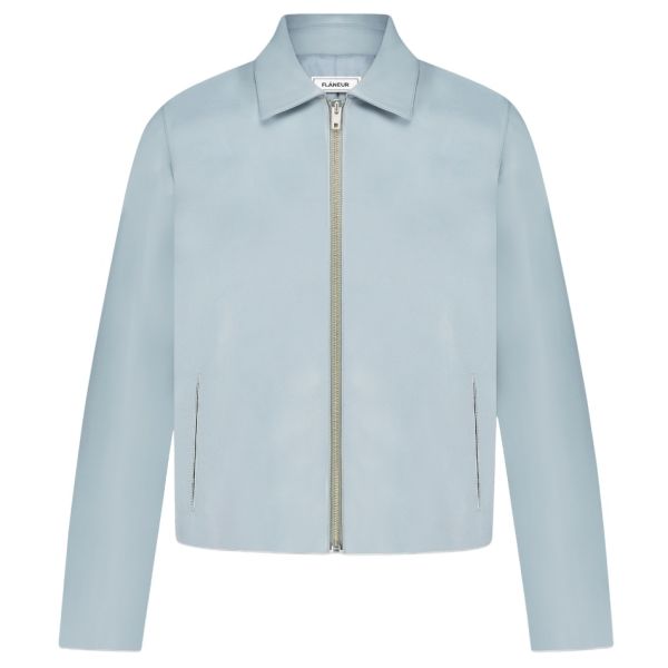Flâneur Leather Blouson Worker Jack Blauw