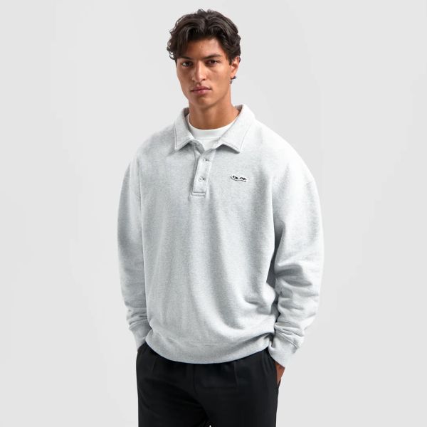 Olaf Oversized Longsleeve Polo Grijs