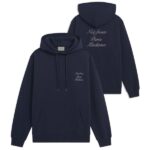 Drôle De Monsieur Slogan Calligraphy Hoodie Navy