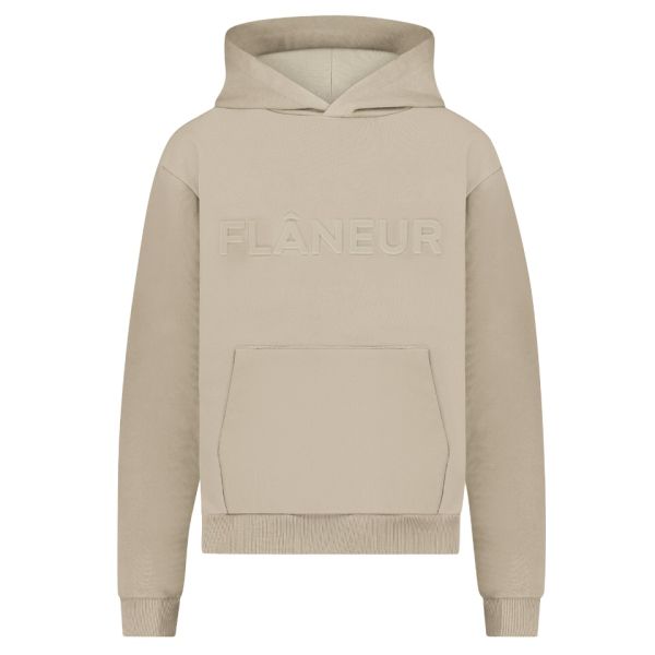 Flâneur Embossed Hoodie Beige