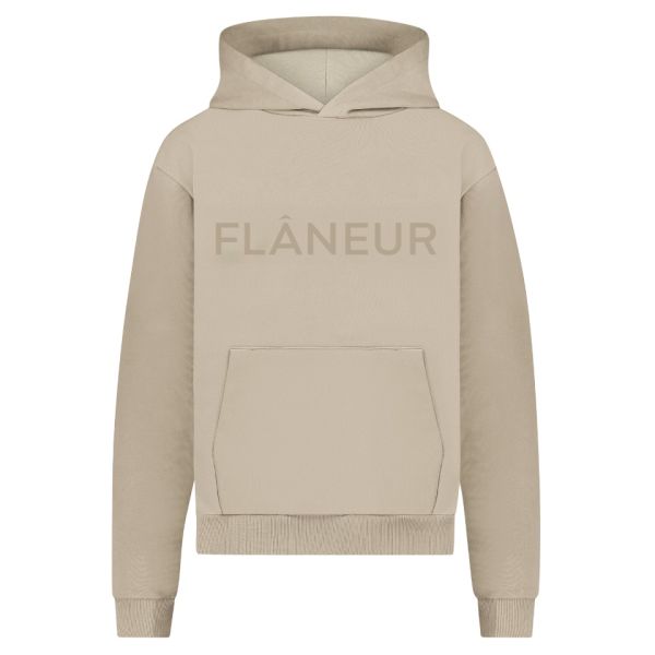 Flâneur Tonal Logo Hoodie Beige