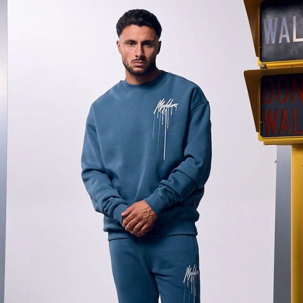 Malelions Oversized Painter Sweater Blauw