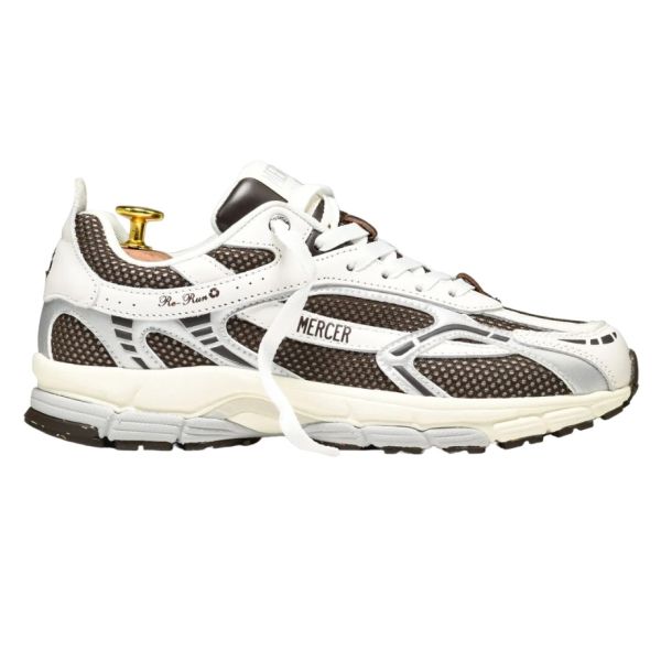 Mercer Amsterdam The Re-Run White Silver Sneaker Wit/Bruin