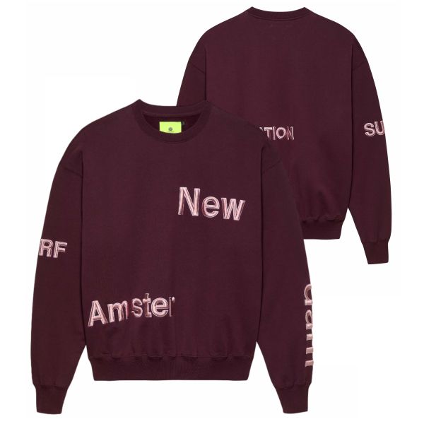 New Amsterdam Surf Association Name Sweater Bordeaux