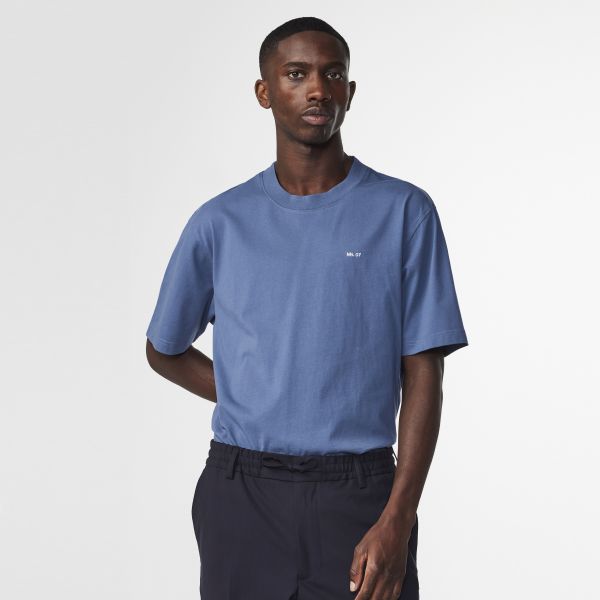 NN.07 Adam Emb T-shirt Blauw