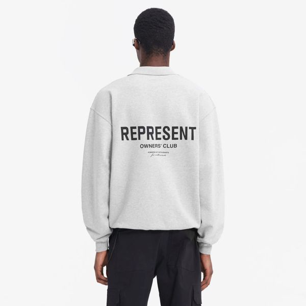 Represent Owners Club Longsleeve Polo Sweater Grijs