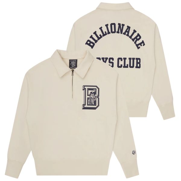 Billionaire Boys Club Mascot Quarter Zip Sweater Off White