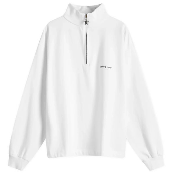 Bram's Fruit Lemon Buckle Quarter Zip Sweater Wit