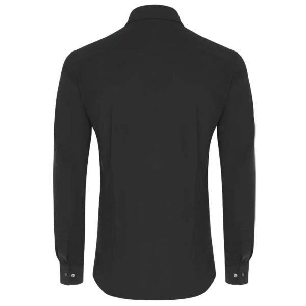Genti Fresno Skin Fit Overhemd Zwart