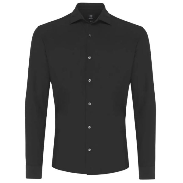 Genti Fresno Skin Fit Overhemd Zwart