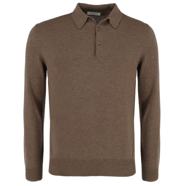 Gran Sasso Tennis Longsleeve Polo Bruin