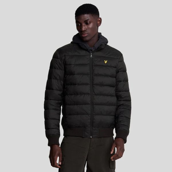 Lyle & Scott Funnel Wadded Jas Zwart